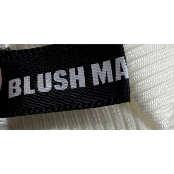 White Ribbed Halter Neck Bodysuit By Blushmark Size L - Picture 4 of 12